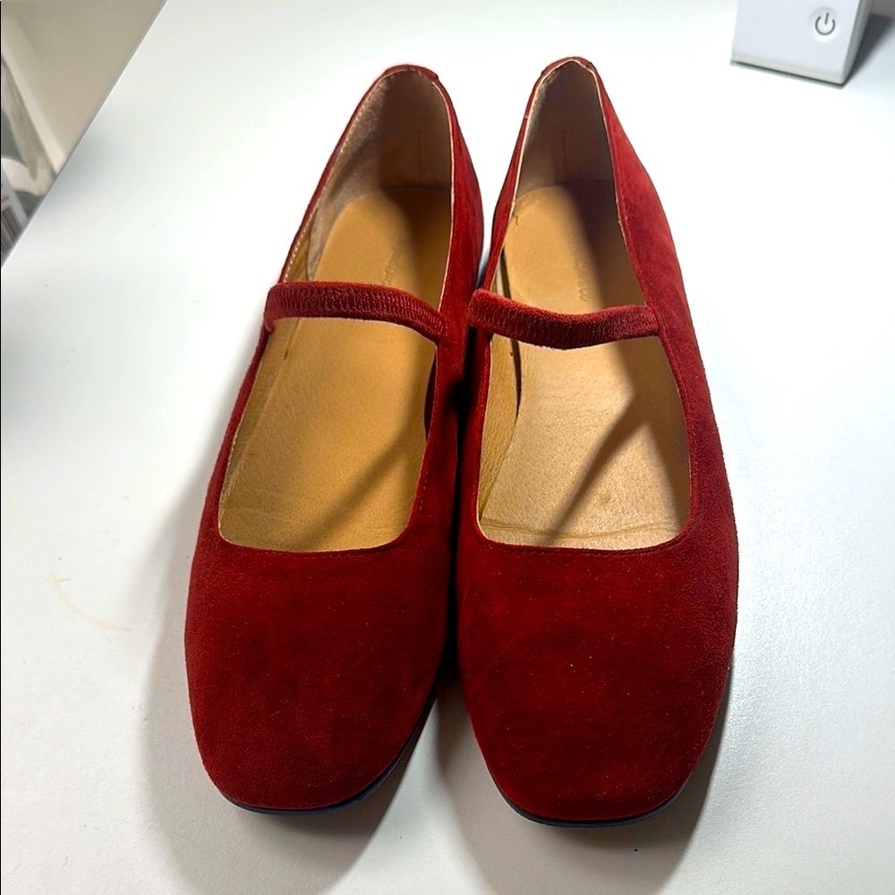 Madewell Greta Ballet Flat in Ruby Suede size 8.5